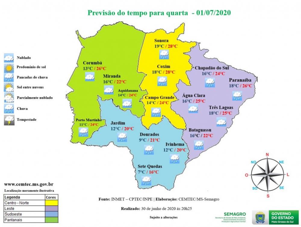 Nova frente fria derruba temperaturas na primeira semana de julho