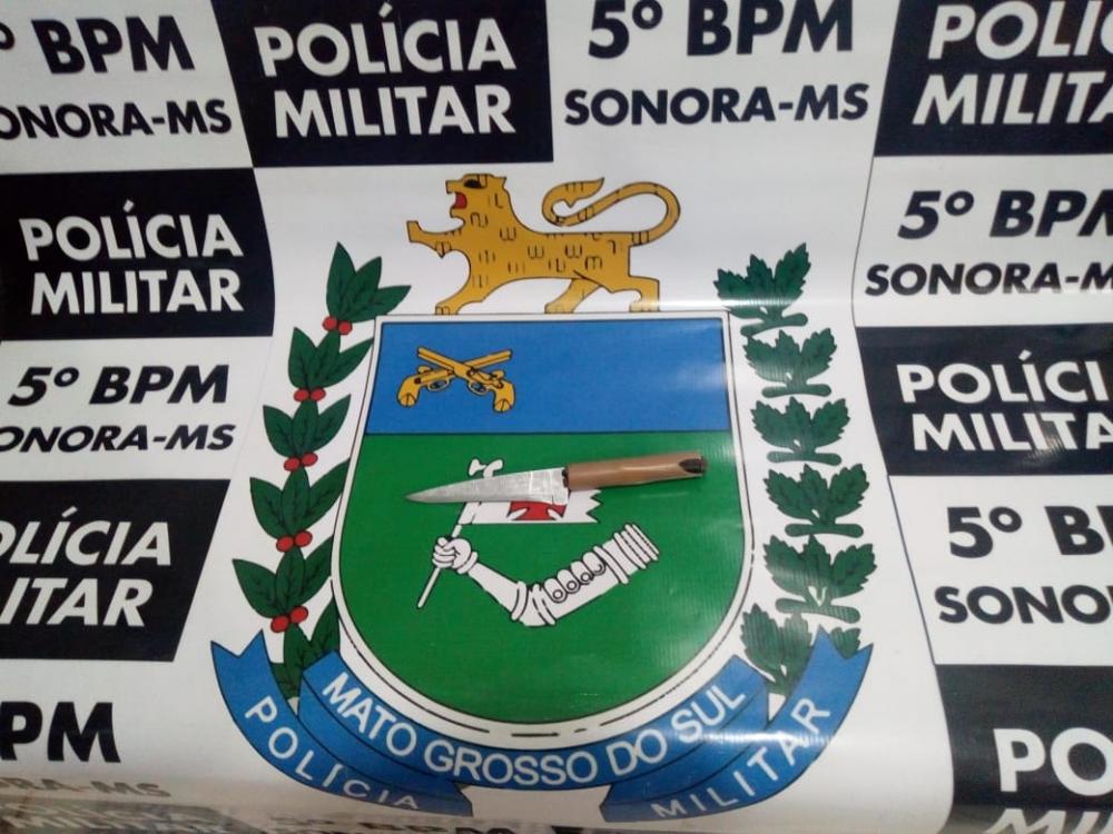 Polícia Militar prende homem ao ameaçar mulher com faca em Sonora