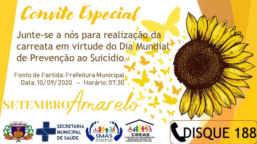 Carreata a favor da vida inicia as atividades do Setembro Amarelo em Pedro Gomes