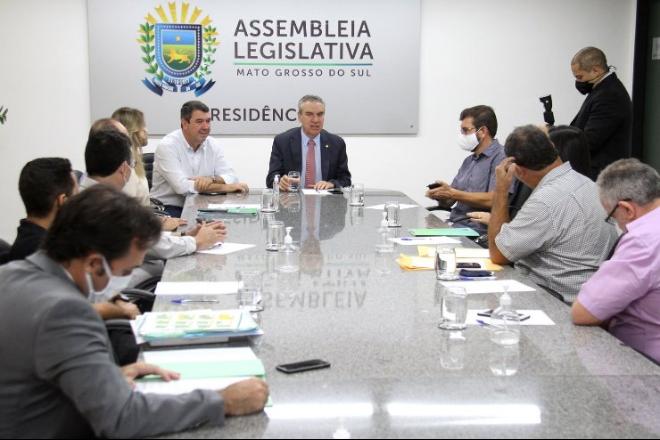 Proposta foi entregue pelo secretário de governo aos deputados - Foto: Wagner Guimarães/TV ALEMS