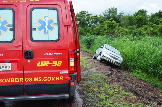 Casal de idoso sai ilesos após aquaplanagem na BR-163 entre Coxim e Rio Verde
