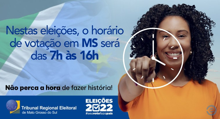 Neste ano, horário de votação para eleitores de MS será das 7h às 16h