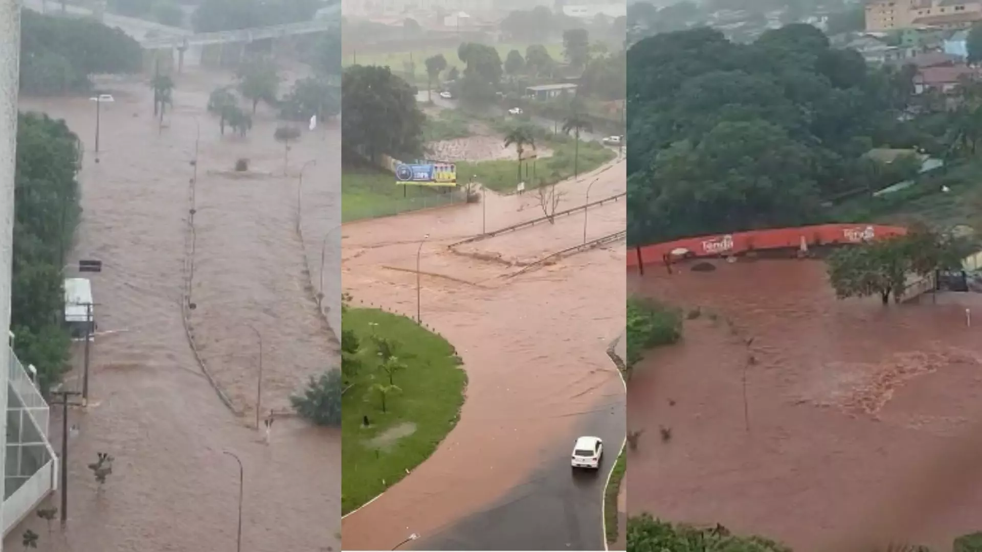 Imagens mostram alagamento gigante que inundou trecho da Ernesto Geisel