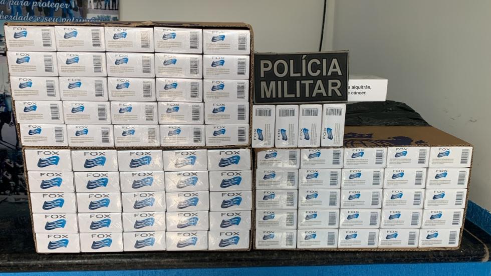 Cigarro contrabandeado é apreendido pela Polícia Militar em Rio Negro