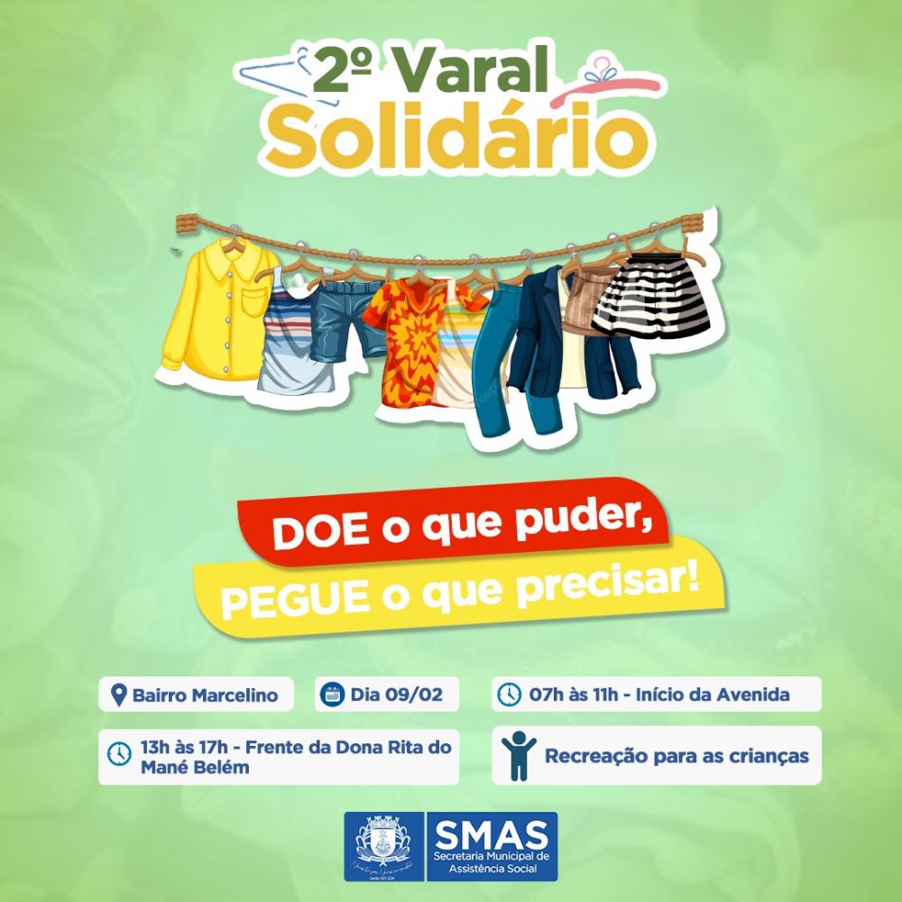 Secretaria de Assistência Social de Pedro Gomes realiza Varal Solidário no Bairro Vila Marcelino.