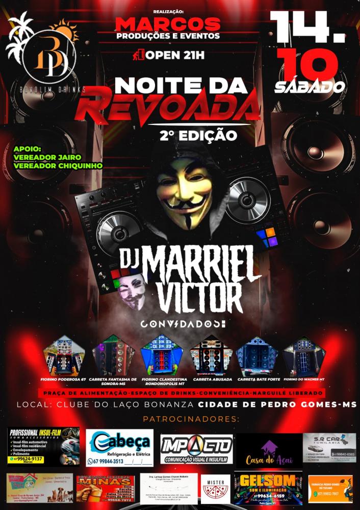 2ª Edição da Noite da Revoada acontence em Pedro Gomes no dia 14 de Outubro, no Clube do Laço Bonanza