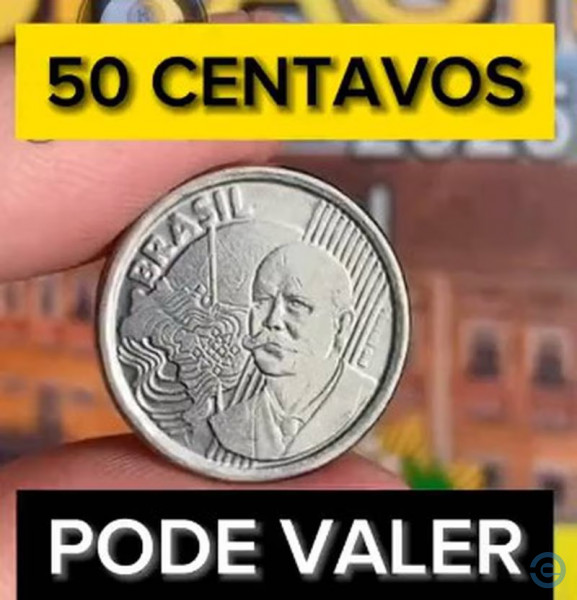 Confira duas moedas de 50 centavos que juntas podem valer R$ 5 mil