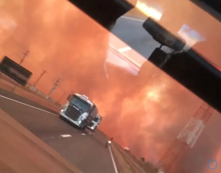 Incêncio de grandes proporções destrói plantações e segue em direção ao Pantanal