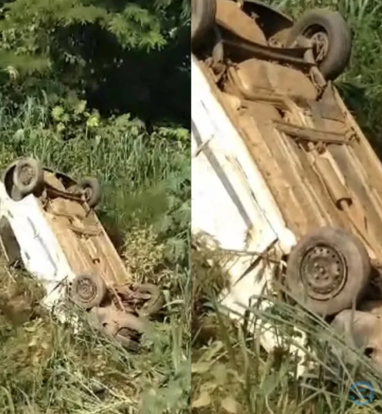 Carro caí em ribanceira na estrada Transpantaneira, em Coxim