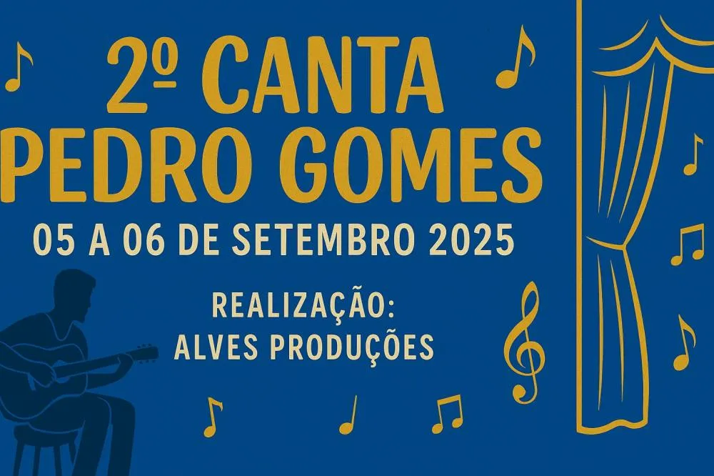 Pedro Gomes se prepara para a segunda edição do festival “Canta Pedro Gomes” nos dias 5 e 6 de setembro