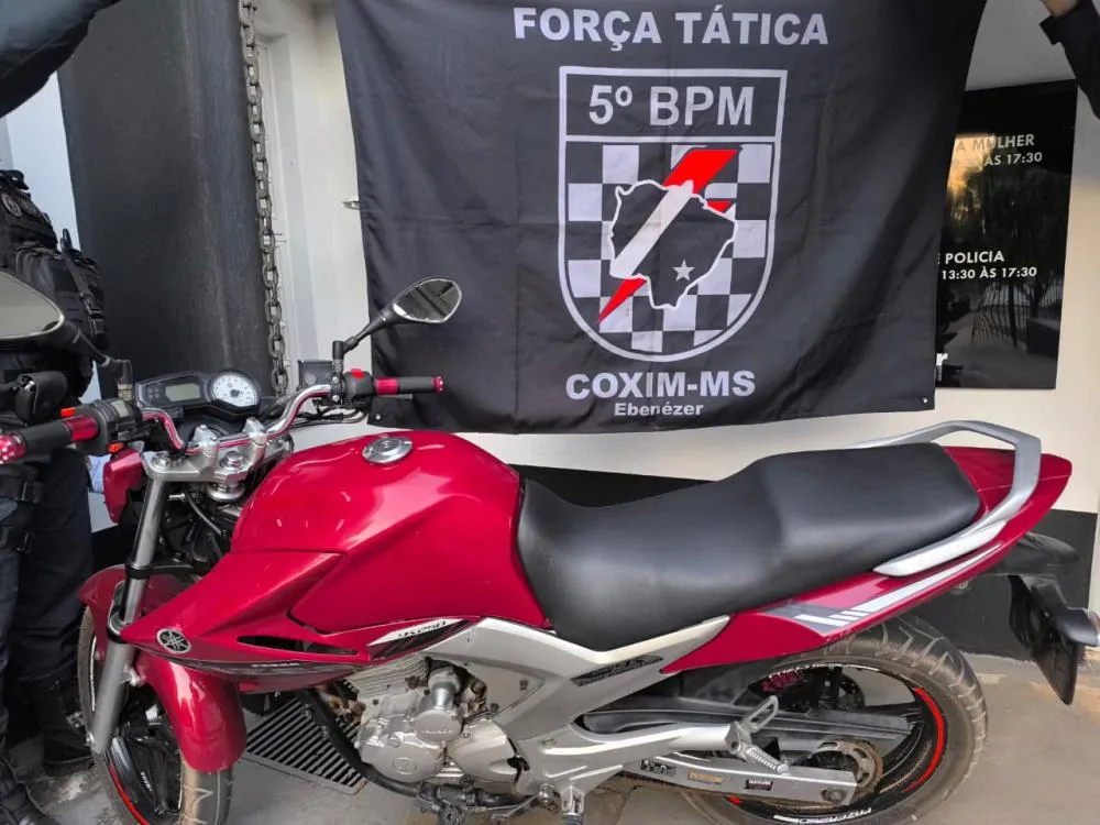 Polícia Militar recupera motocicleta de estelionato em Coxim