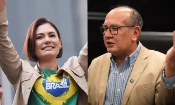 Michelle se reúne com Gilmar Mendes e pede prisão domiciliar para Bolsonaro