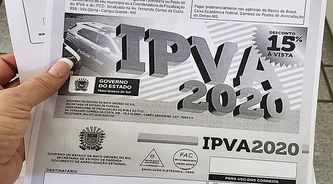 IPVA 2020: prazo para pagamento à vista com desconto de 15% termina na sexta