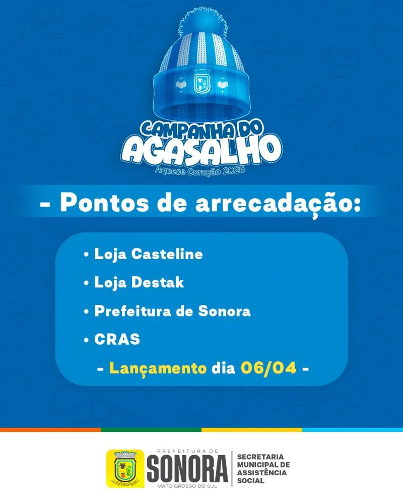 Sonora lança Campanha do Agasalho 2026 com pontos de arrecadação em toda a cidade