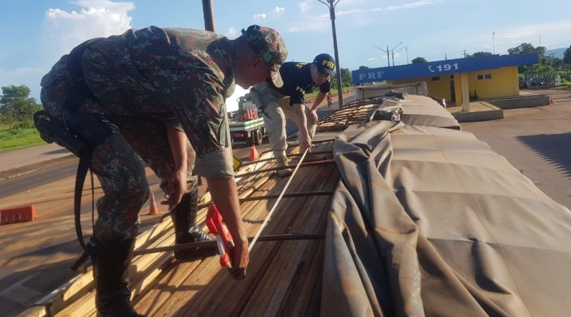 PRF apreende 53 m³ de madeira não declarada em Coxim 